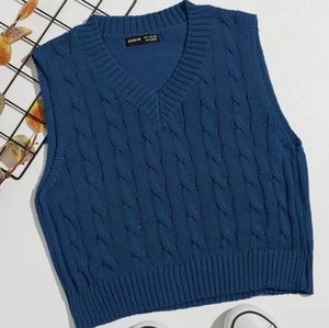 Womens Blue Sweater Vest